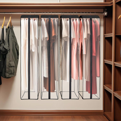4-Pack Large Garment Bags For Hanging Clothes,Clear