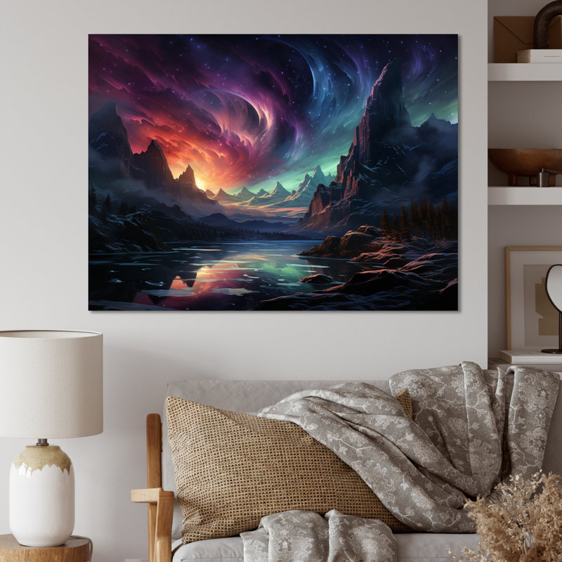 Northern Lights Luminescent Symphony I - Landscapes Canvas Wall Art, Toile tendue, H 30 po x l 40 po