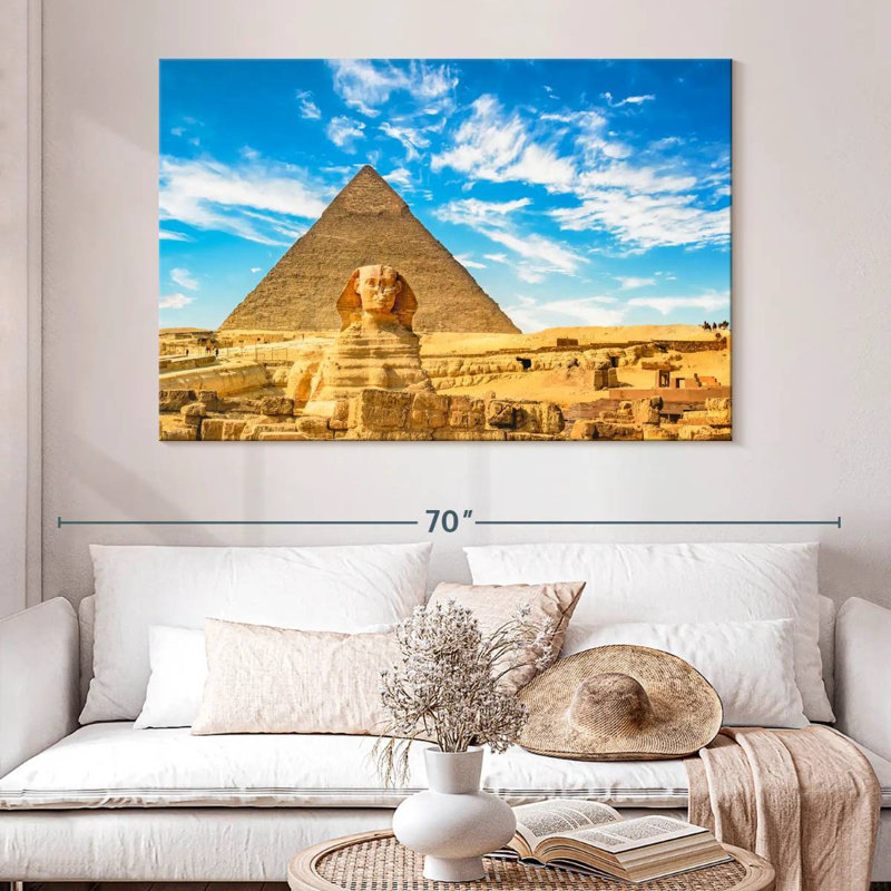 Adella Ancient Sphinx And Pyramid, 34'' H x 51'' W