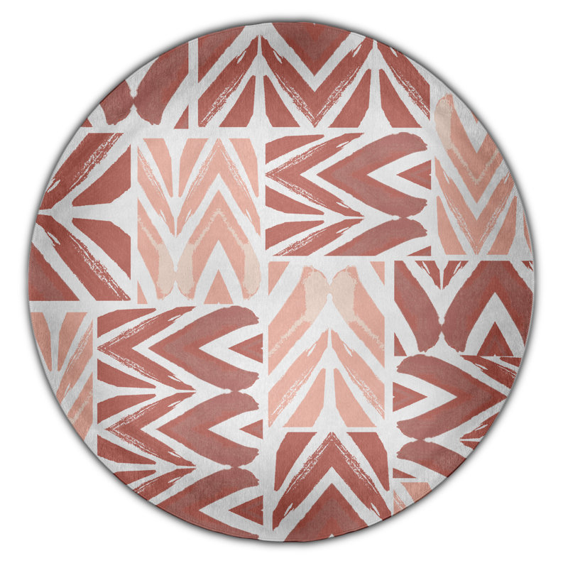Safari Chenille Geometric Indoor Rug, Round 5'