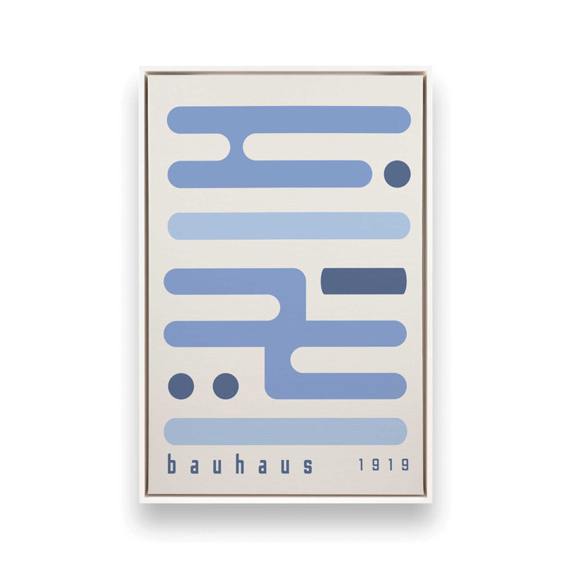 "Blue Bauhaus Minimalist Circuitry I", reproduction sur toile, H 18,75 po x l 12,75 po, Blanc opaque