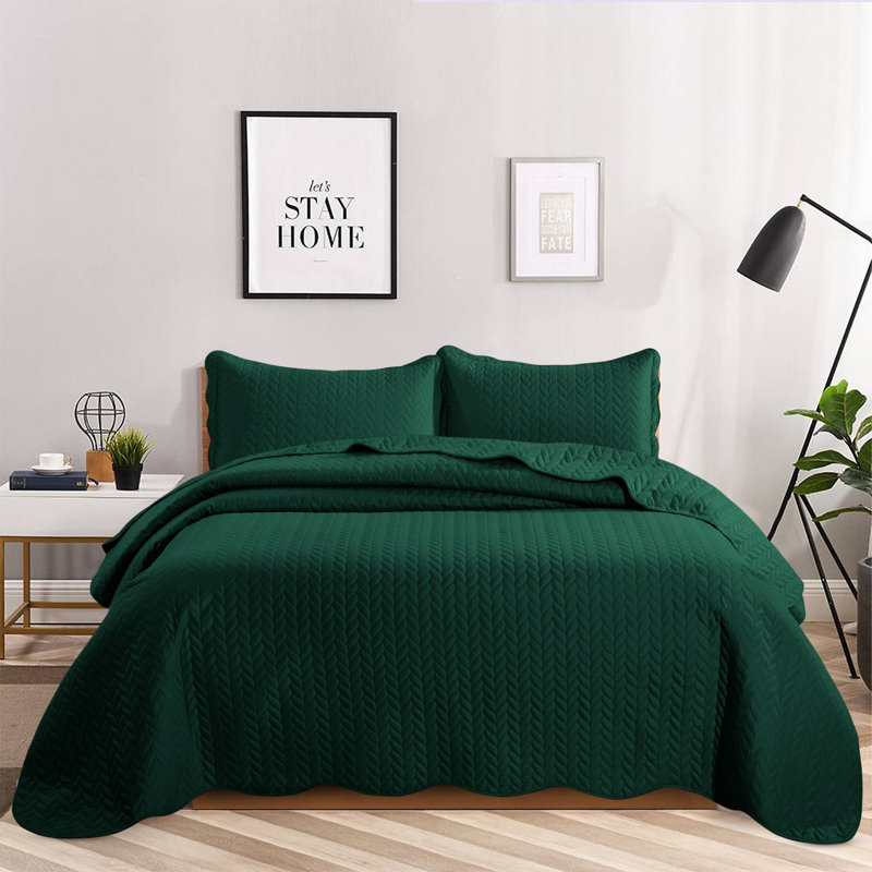 Embossed Microfiber Bedspread Set For King – Oversized, Soft & Dust-Resistant, 3-Piece, King Bedspread + 2 King Pillowcases