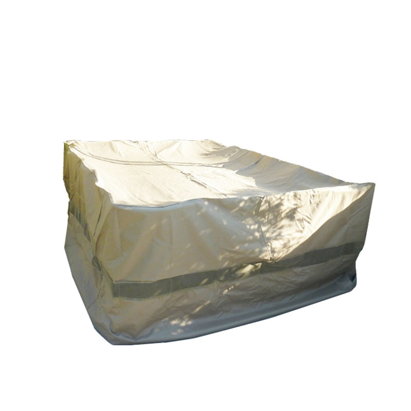 Housse pour ensemble de salle à manger pour terrasse rectangulaire/ovale résistante à l’eau premium, Taupe classique