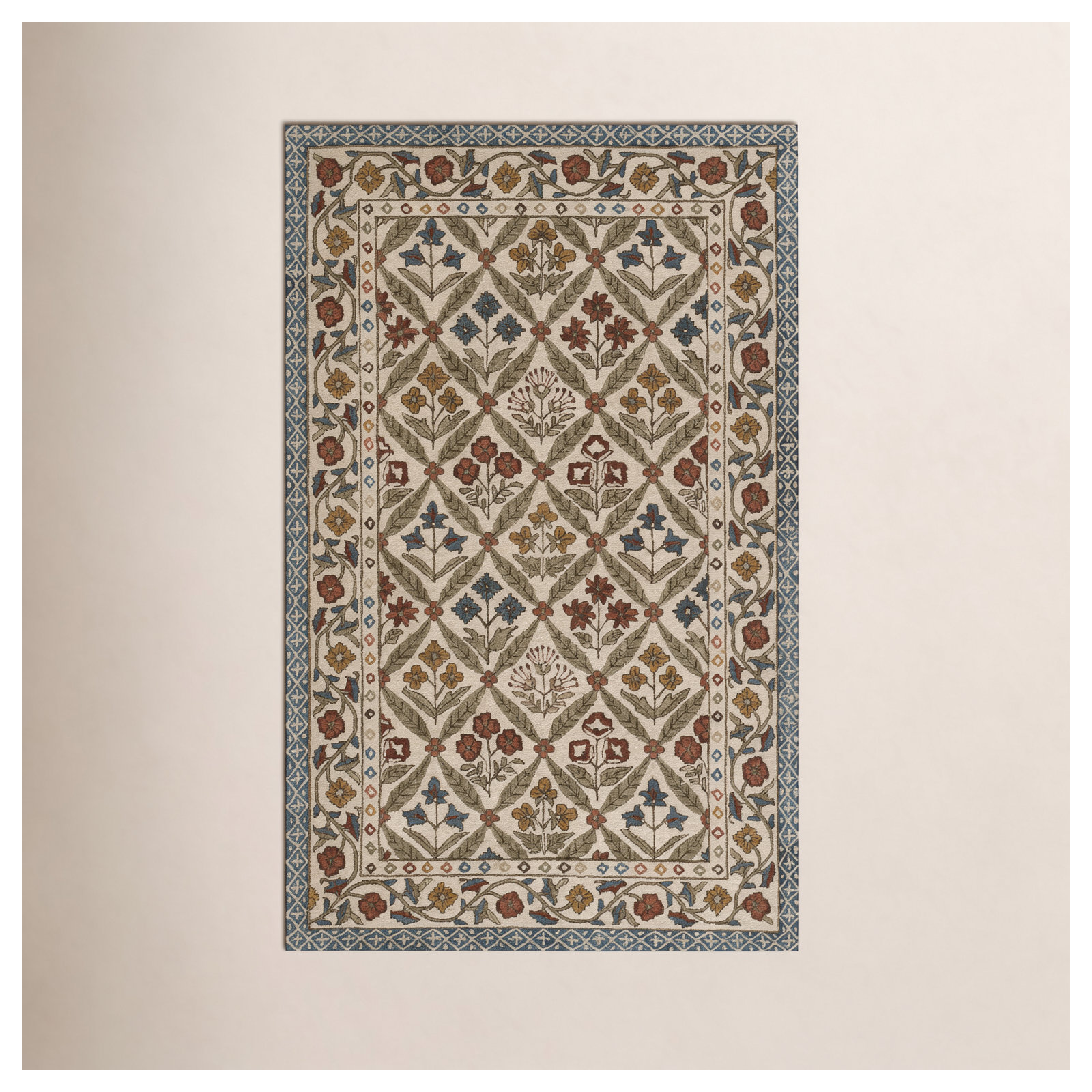 Alice Handmade Wool Rug, Rectangle 5' x 7'6"