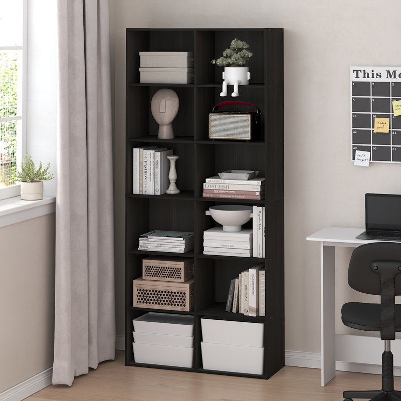 Bibliothèque à compartiments ouverts Kyngsten, (12 tablettes) H 70,87 po x l 31,5 po x P 11,81 po, Bois de pin ambré