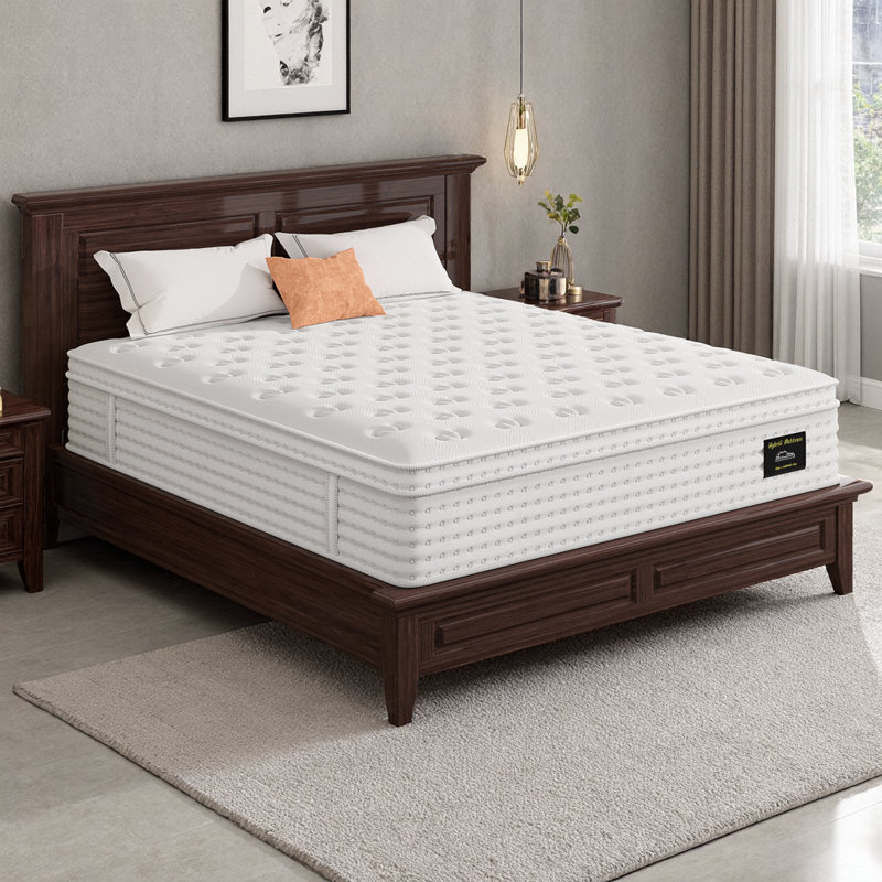 Grand matelas hybride 14 po - Mousse à mémoire de forme et ressorts ensachés pour soulager la pression, sommeil frais sans fibre de verre, livré dans une boîte