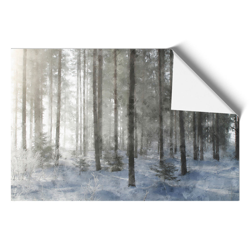Winter Forest Painting - Frameless Print, 30cm H x 42cm W x 0.1cm D