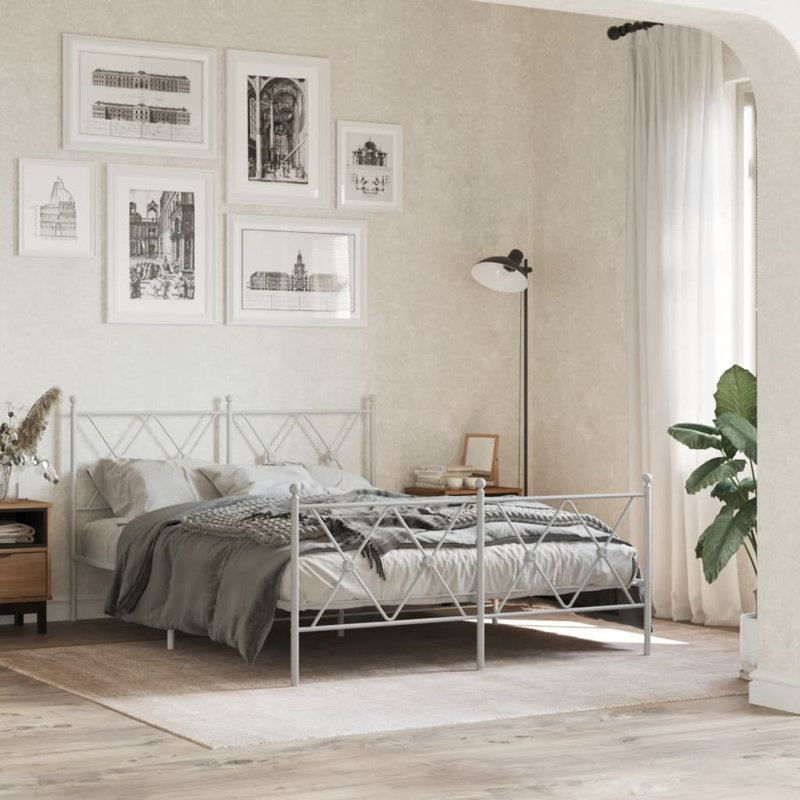 Primiano UK Bed, EU Double - 140 x 200 cm, White