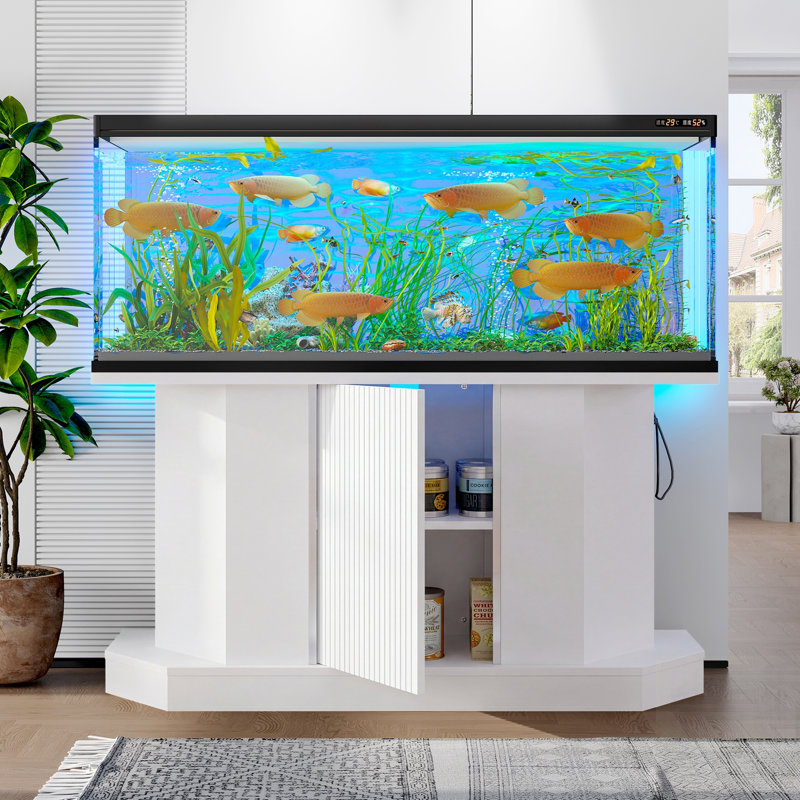 Support moderne pour aquarium avec prise de courant, armoire de rangement robuste, capacité de 880 lb