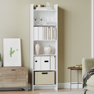 Saraina 6-Tier Bookshelf, 66.9" Floor Standing Bookcase, Display Storage Shelf, Corner Shelf, Home Decor Furniture for Home Office, Living Room, Bedro by Ebern Designs