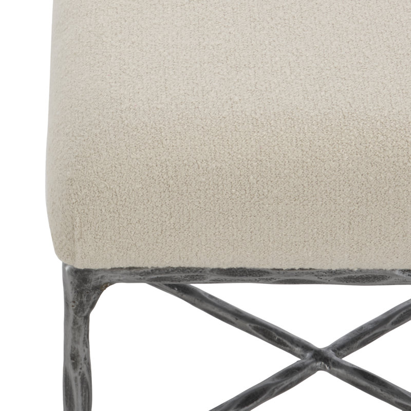 Jaysion Upholstered Ottoman, Ivory