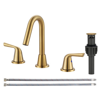 Widespread 2-handle Bathroom Faucet with Drain Assembly