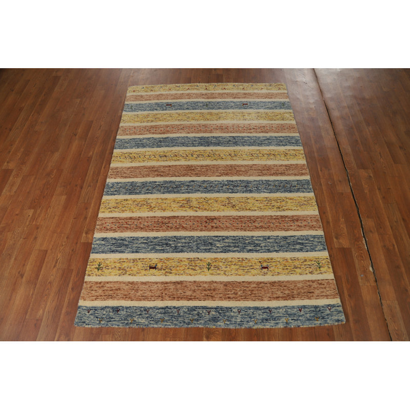 Tapis tribal rayé Gabbeh 4 x 6