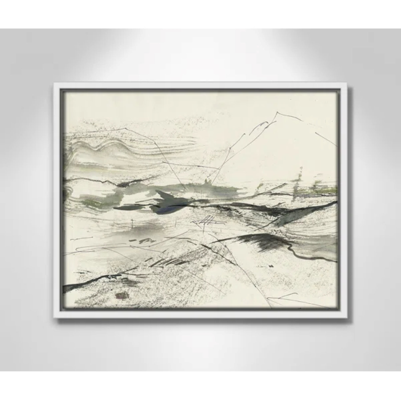 Green Sketches Print by PI Studio, 12.5" H x 15.5" W x 2" D, White Floater Framed, No Mat