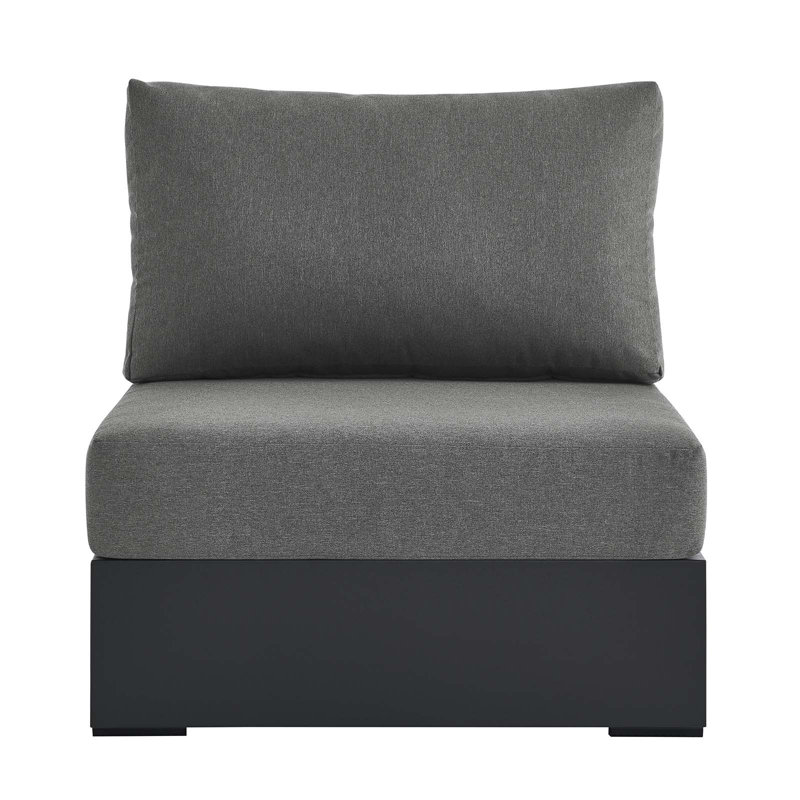 Fauteuil modulaire en aluminium thermolaqué Modway Tahoe, Gris anthracite