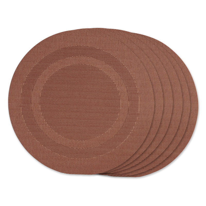 Canas Vinyl Round Placemat, Cinnamon