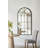 Arched Full-Length Mirror with Black and Gold Windowpane Design