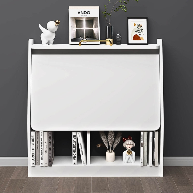 White Floor Standing Fold Down Desk