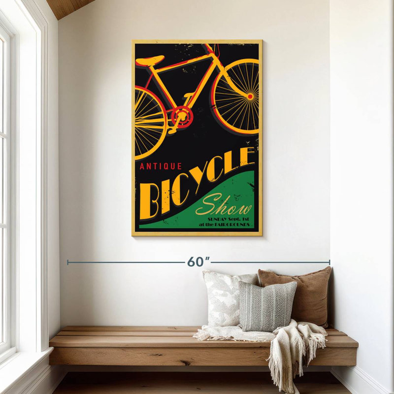 Affiche rétro de bicyclette, H 45 po x l 30 po