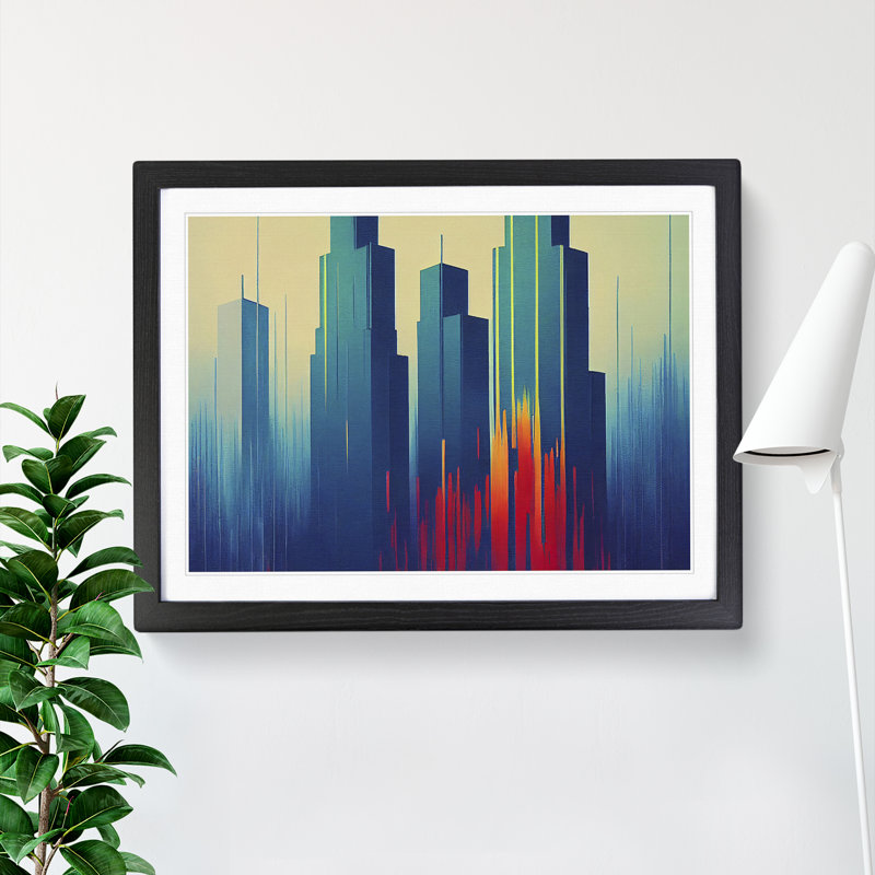City Skyline Splash Vol.6 Abstract - Framed Print, Black Framed, 25cm H x 34cm W x 2cm D