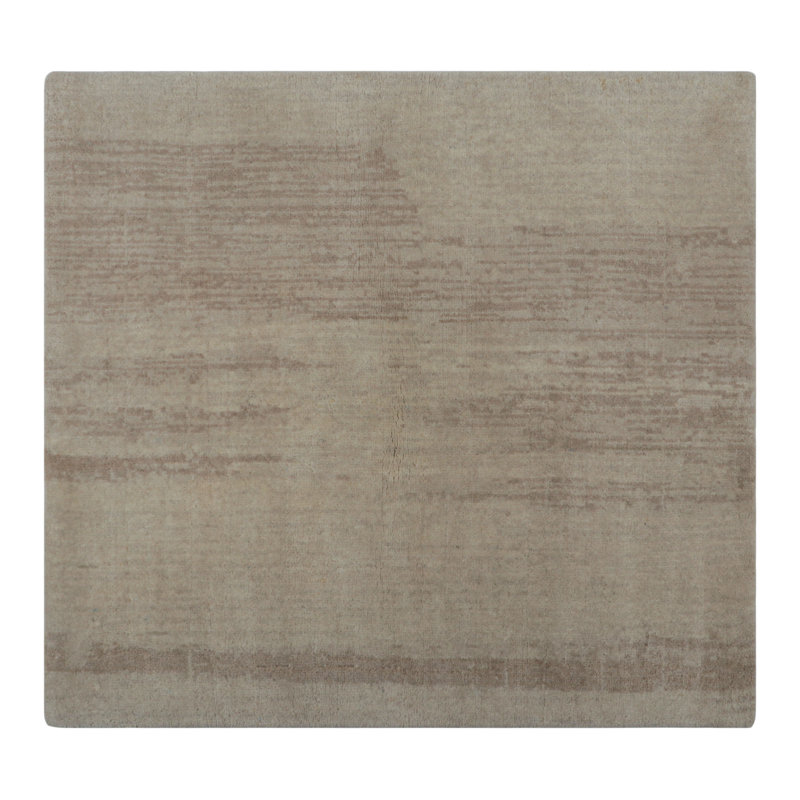 Rug & Kilim’S Contemporary Textural Solid Rug In Beige-Brown & Cream With Striae