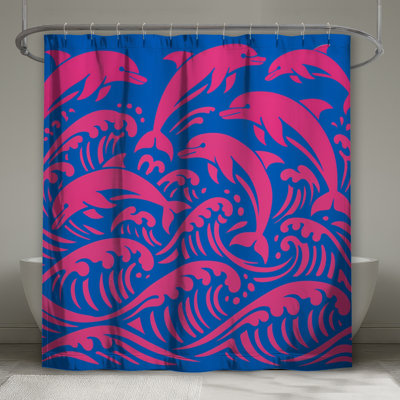 Rideaux de douche Dolphins Waves