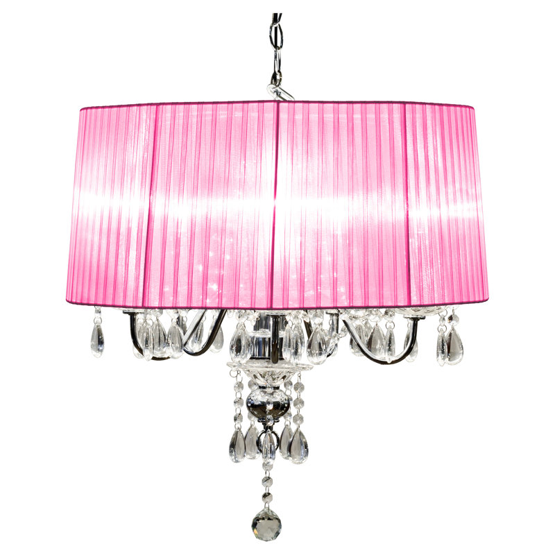 Warwick 5 - Light Drum Chandelier, Pink
