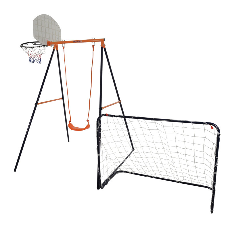 Freeport Park Powder Coated Steel Swing Set with