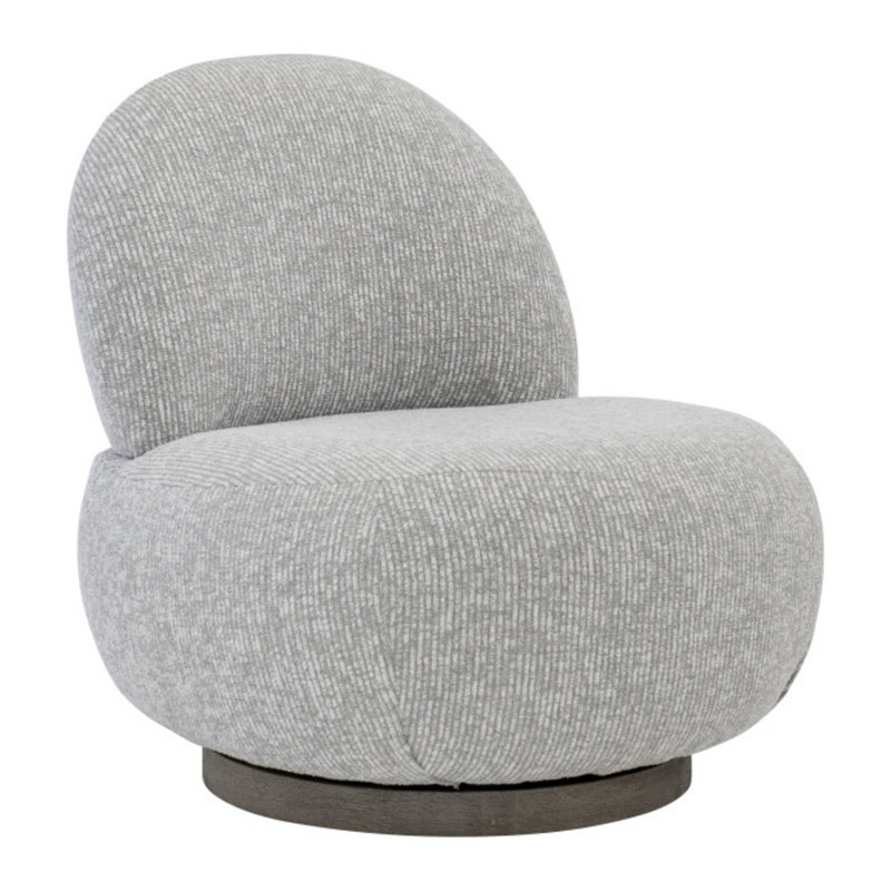 Caicos Swivel Patio Chair with Cushions, Lt Grey Chenille Woven Stripe 6023-010