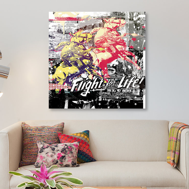 «Fight for Life», impression sur toile, H 26 po x l 26 po x P 1,5 po, Toile tendue, Pas de tapis