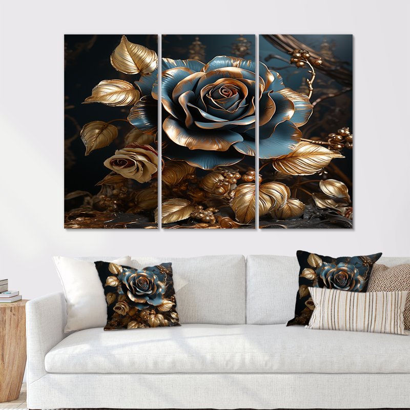 Kester - ensemble d'art mural rose, Toile tendue, H 40 po x l 60 po x P 1 po