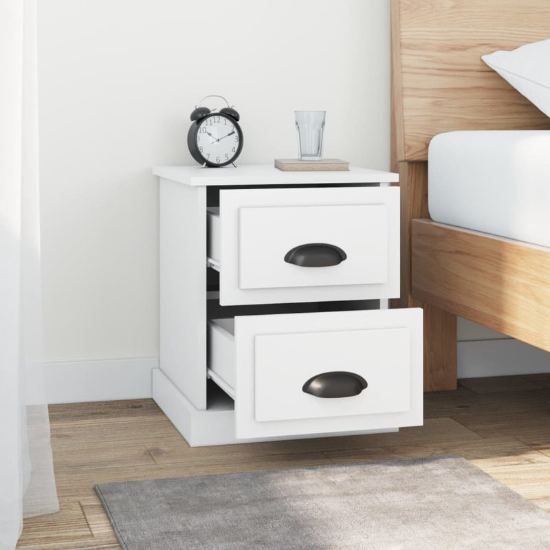 Bellechester 39cm W Bedside Table, White, Individual