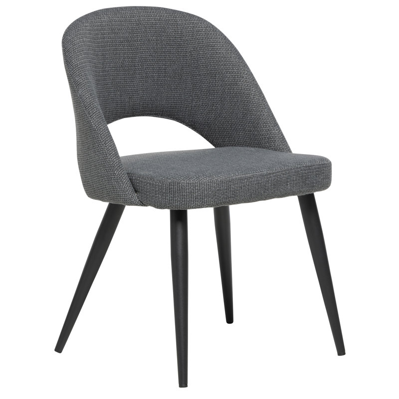 Chaise d'appoint en tissu Albeiro, Fumée, Noir