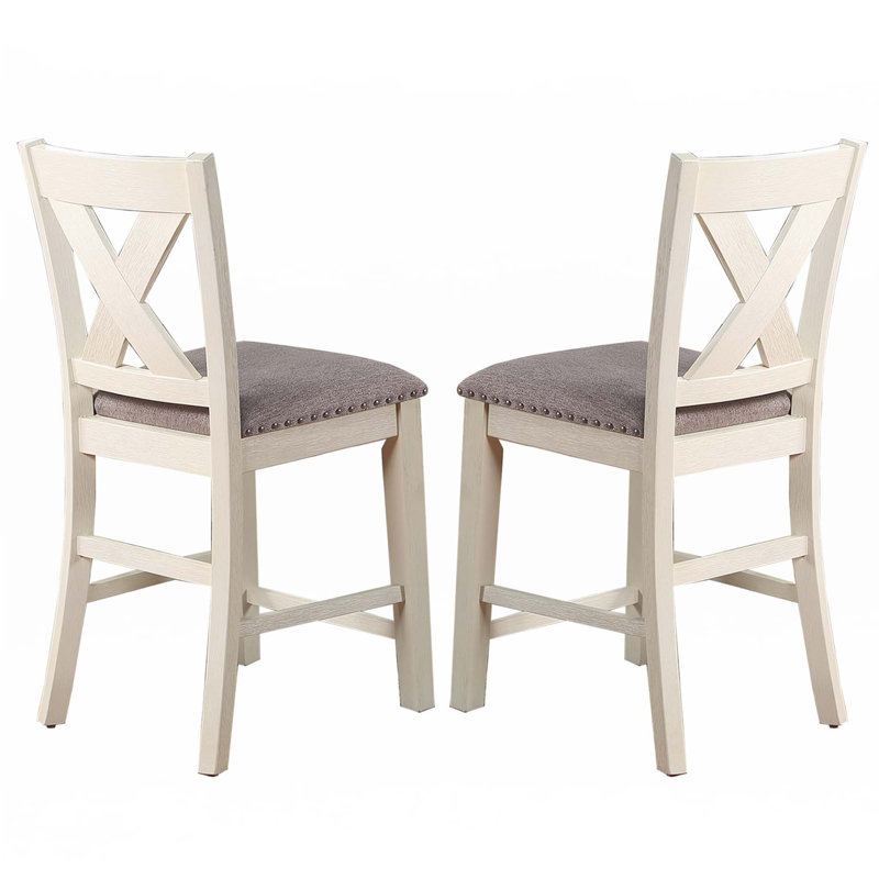 Ensemble de 2 chaises de comptoir avec dossier en X