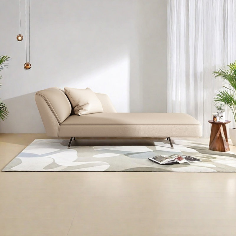 Fauteuil inclinable léger en similicuir luxueux, Orienté à gauche (vu de face), Beige