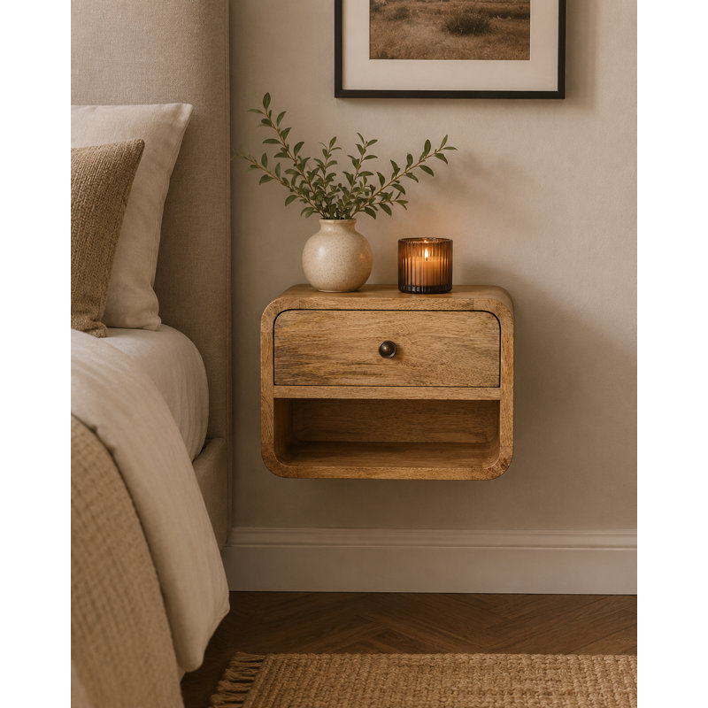 Table de chevet en bois massif Cuzzocrea, Oak