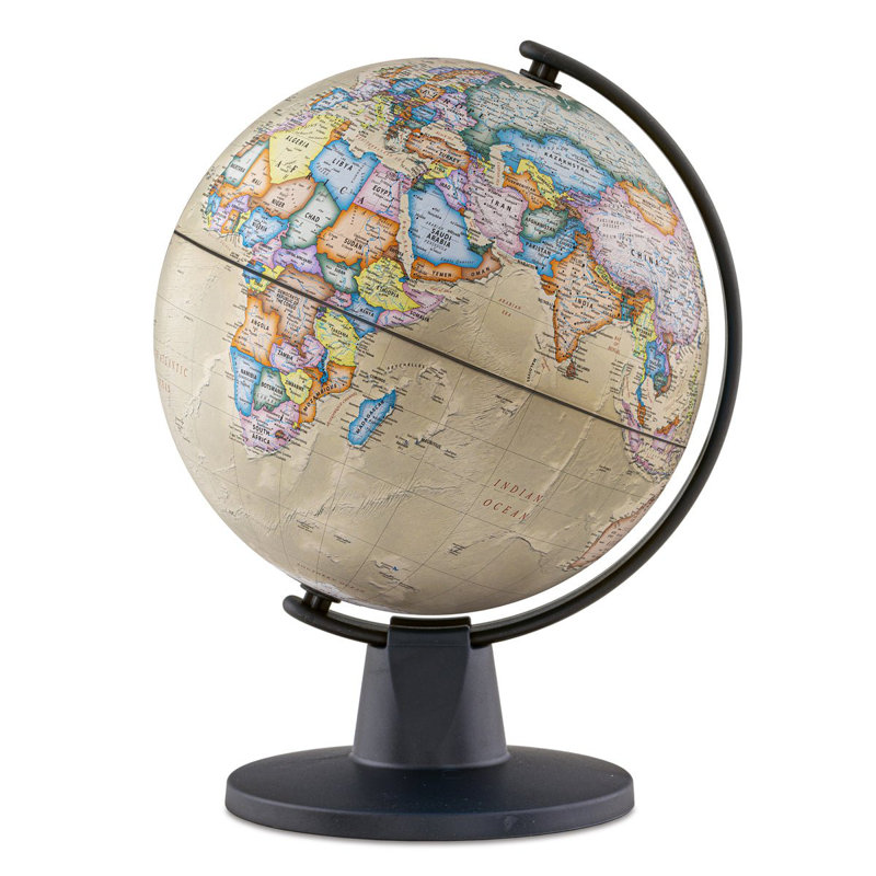 Globe terrestre de style antique GeoClassic 6 po - Carte politique compacte avec globe en acrylique