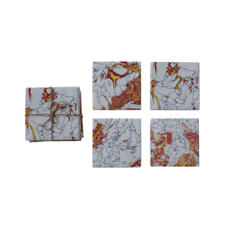 Sous-verres carrés en pierre recyclée
