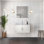 Ensemble de meuble-lavabo simple 36 po x P 22 po avec plateau en marbre de Carrare et robinet
