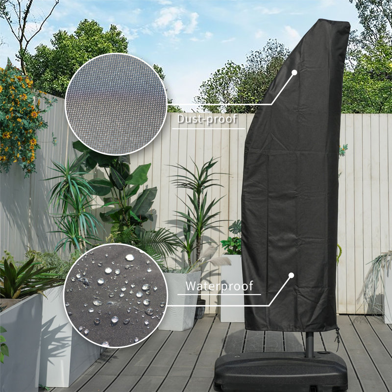 are patio umbrellas cover waterproof Direct Wicker All-Weather Protective Umbrella Fits 8-ft to 11-ft For Market Umbrella Waterproof Patio Umbrella Cover Bag with zipper Bonosuki Patio Offset Umbrella Cover