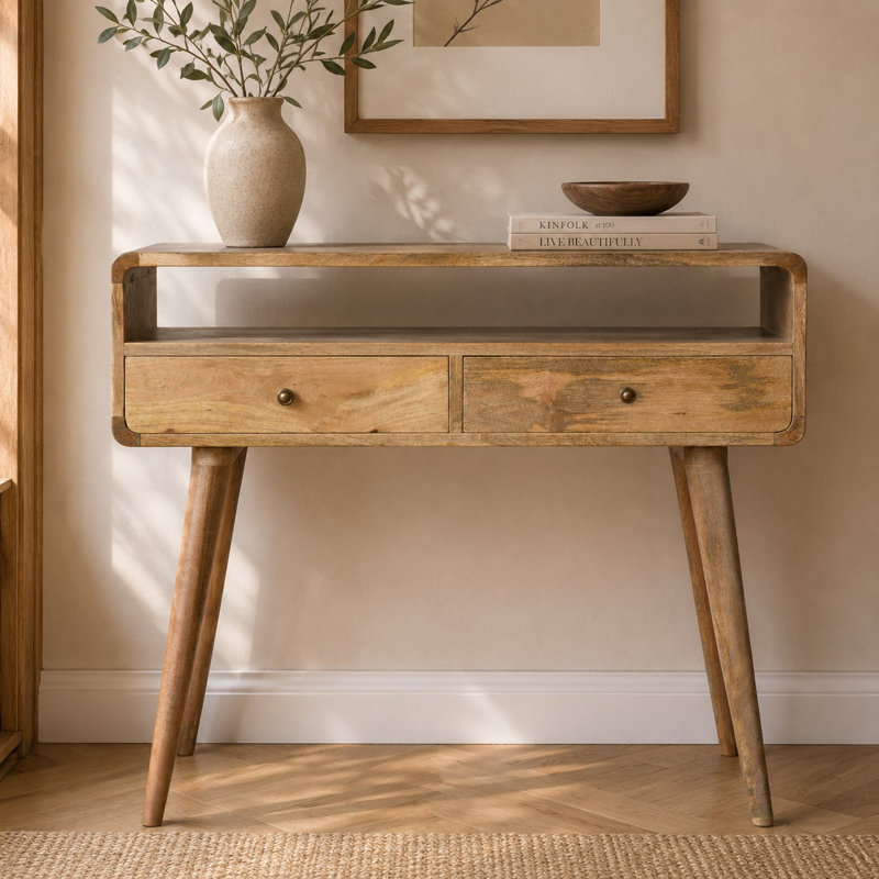 Addison 92cm Solid Wood Console Table, Oakish