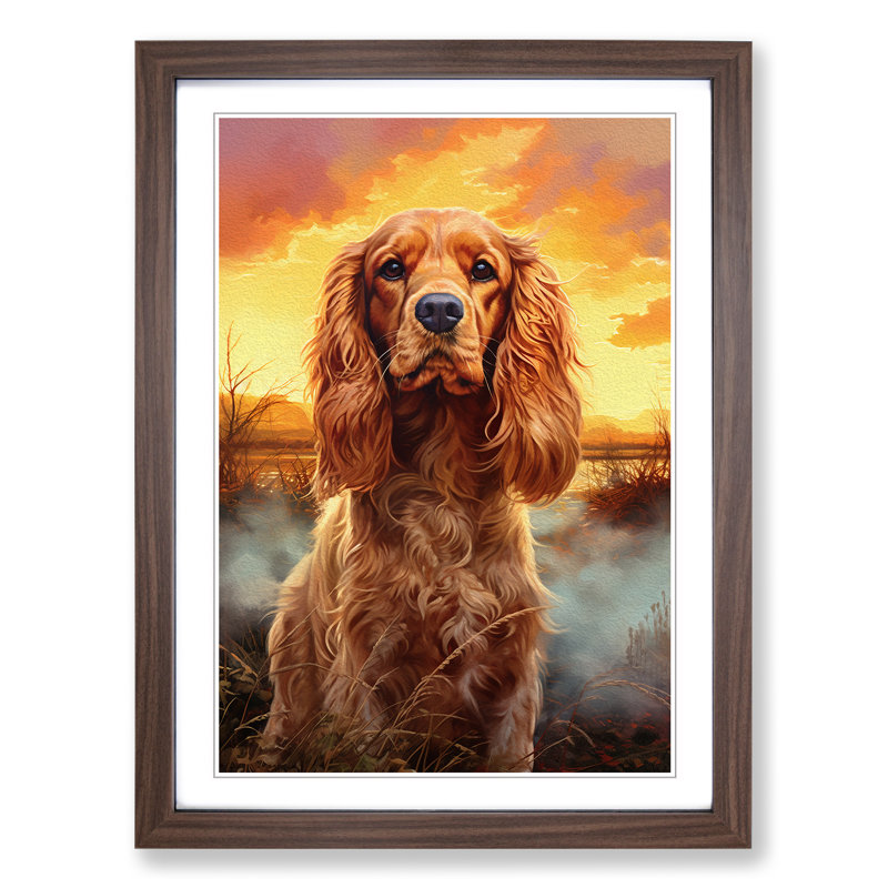 Single Picture Frame Print on Wood, Walnut Framed, 34cm H x 25cm W