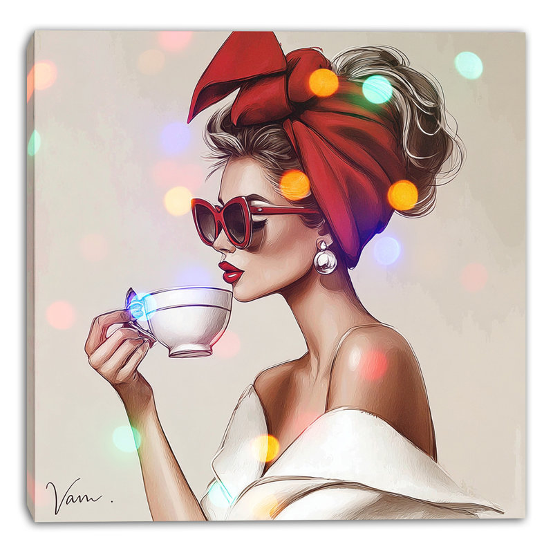 "Red Ribbon Pause", art mural sur toile