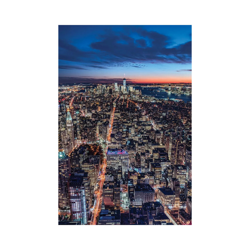 View Of Lower Manhattan At Night, New York City, USA by Jan Becke - Wrapped Canvas Print, 101.6 cm H x 66.04 cm W x 1.91 cm D