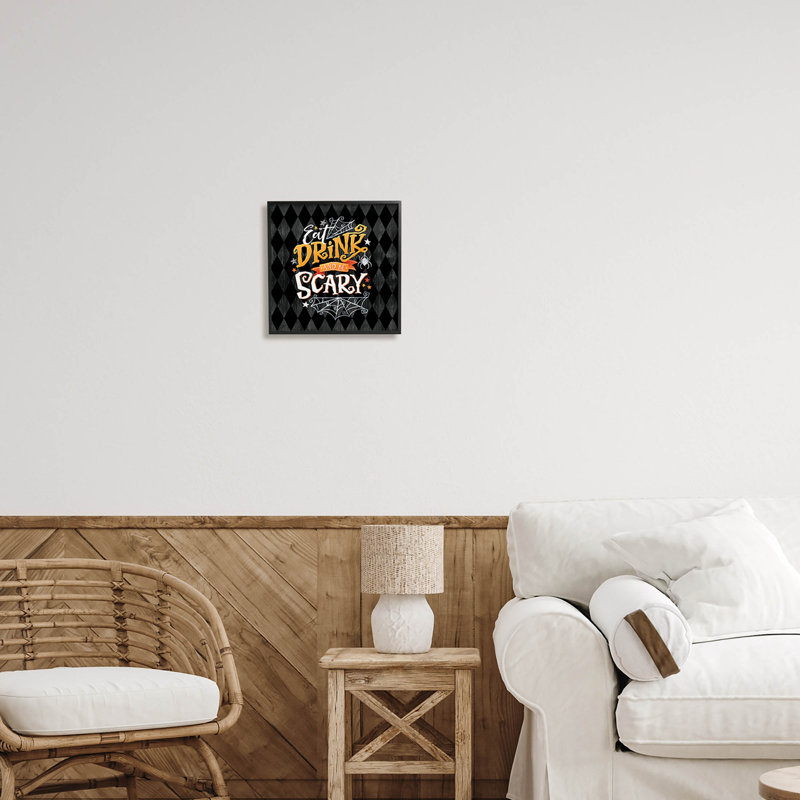 «Eat Drink Be Scary at-164», Giclée encadrée noir minuit, H 12 po x l 12 po x P 1,5 po