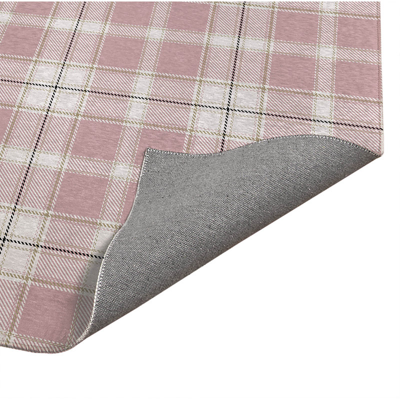Tapis de bureau Billy Tartan, L 7 pi x L 5 pi, Rose