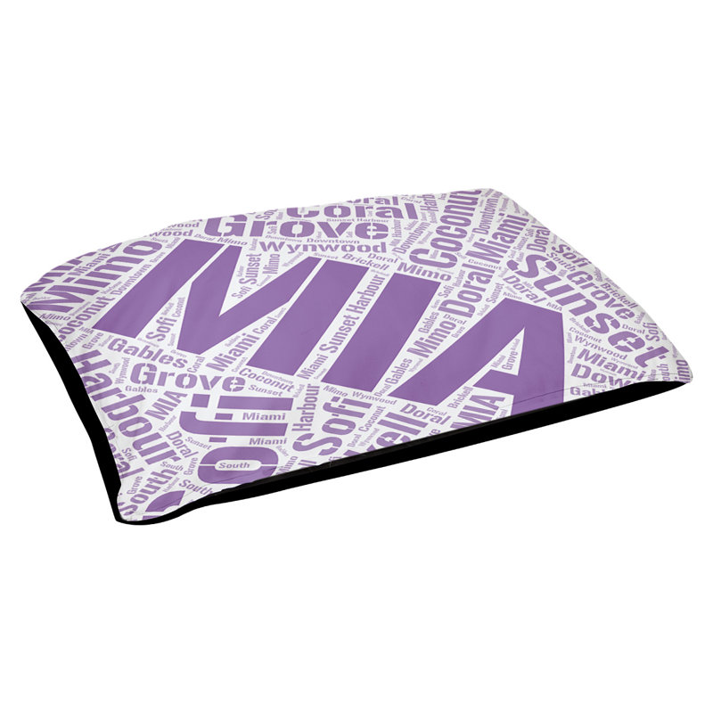 Coussin de chien « districts », Moyen (H 9,5 po x l 28 po x P 18 po), Mauve, Miami