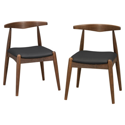 Chaises de salle à manger confortables en bois d'hévéa, similicuir, style rétro pour maison familiale