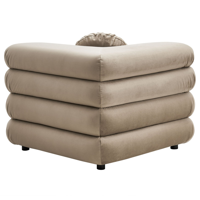 Canapé modulaire en velours 5 pièces Jubilee, Velours taupe