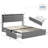 Solid Wood Slat Headboard Design Bed